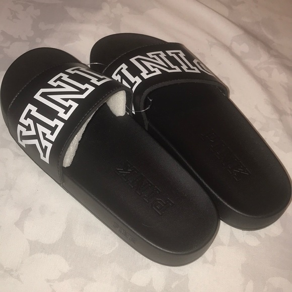 Victoria Secret VS Pink Slides Black M or L - Picture 4 of 5